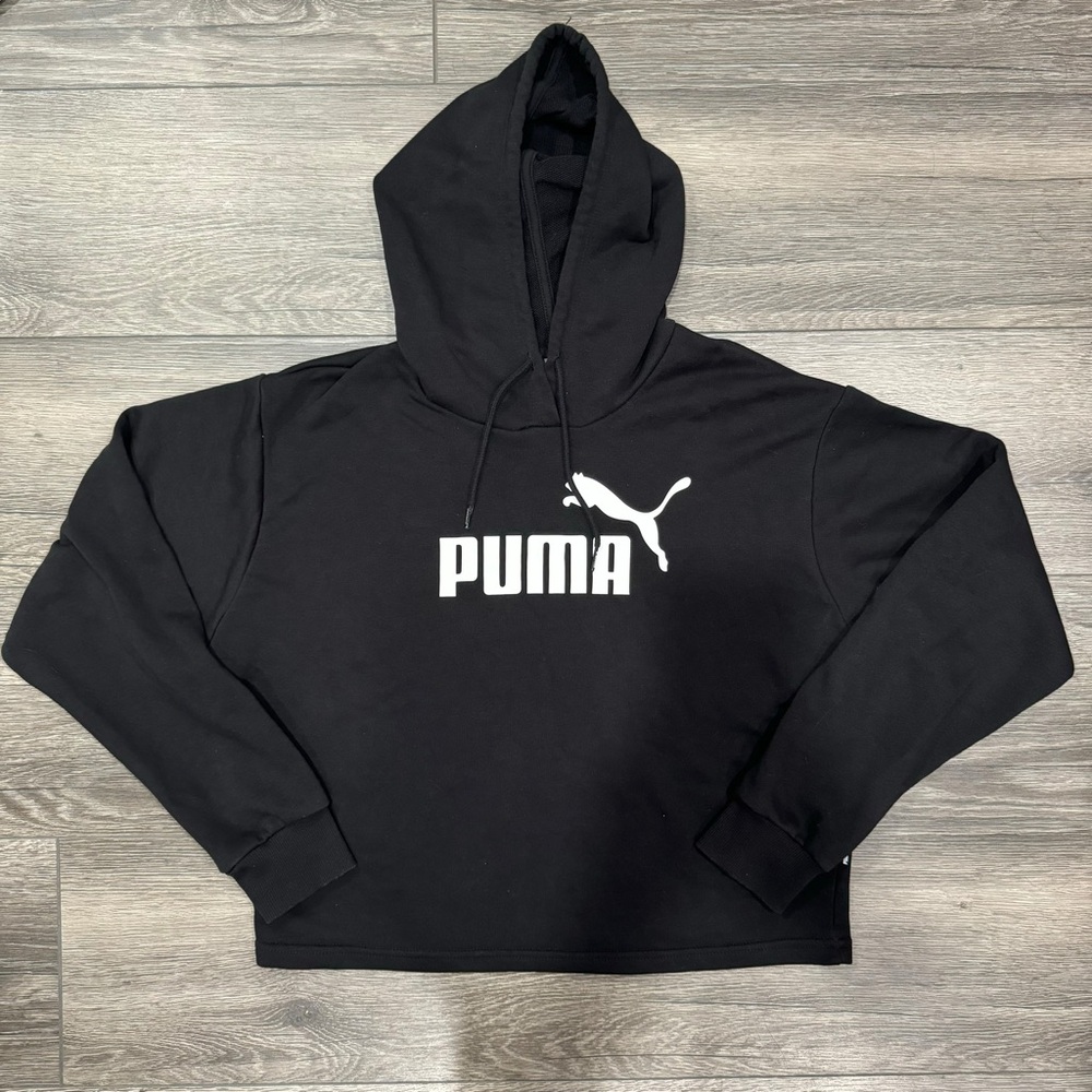 Puma Womens Black Hoodie Sweatshirt Size Small